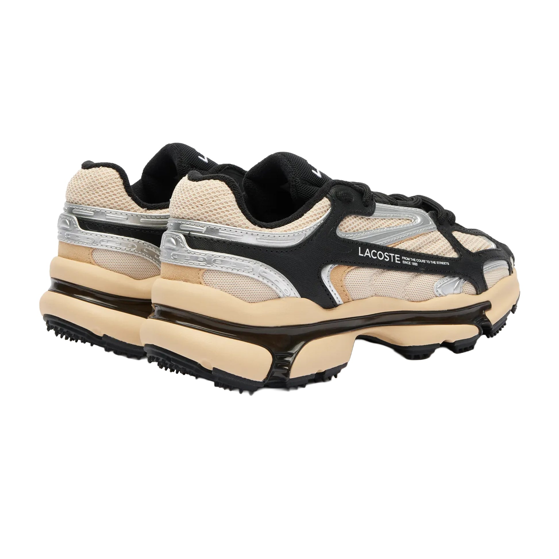 Tan - Back - Lacoste Womens-Ladies L003 Trainers