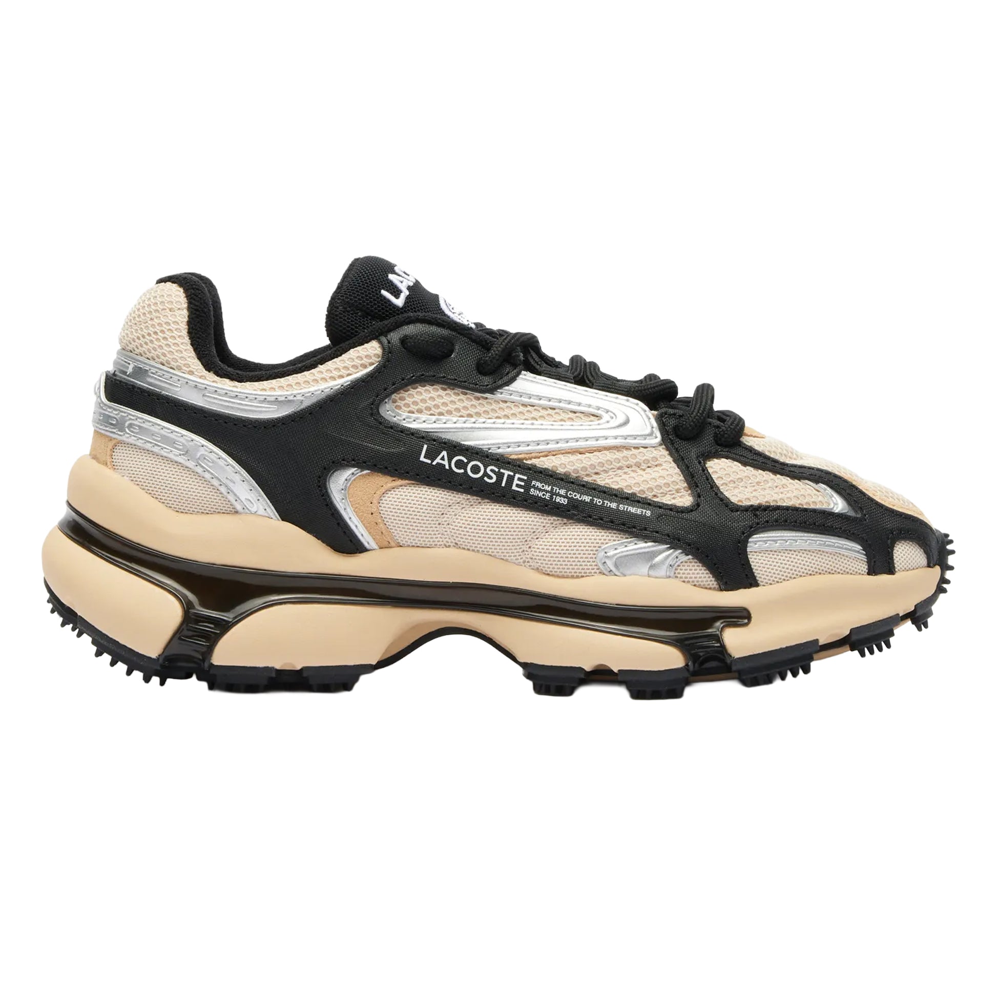 Tan - Side - Lacoste Womens-Ladies L003 Trainers