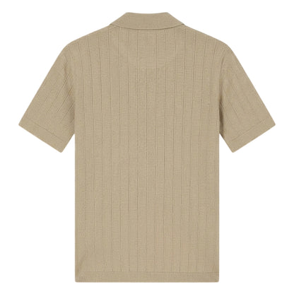 Beige - Back - Armani Exchange Mens Knitted Polo Shirt