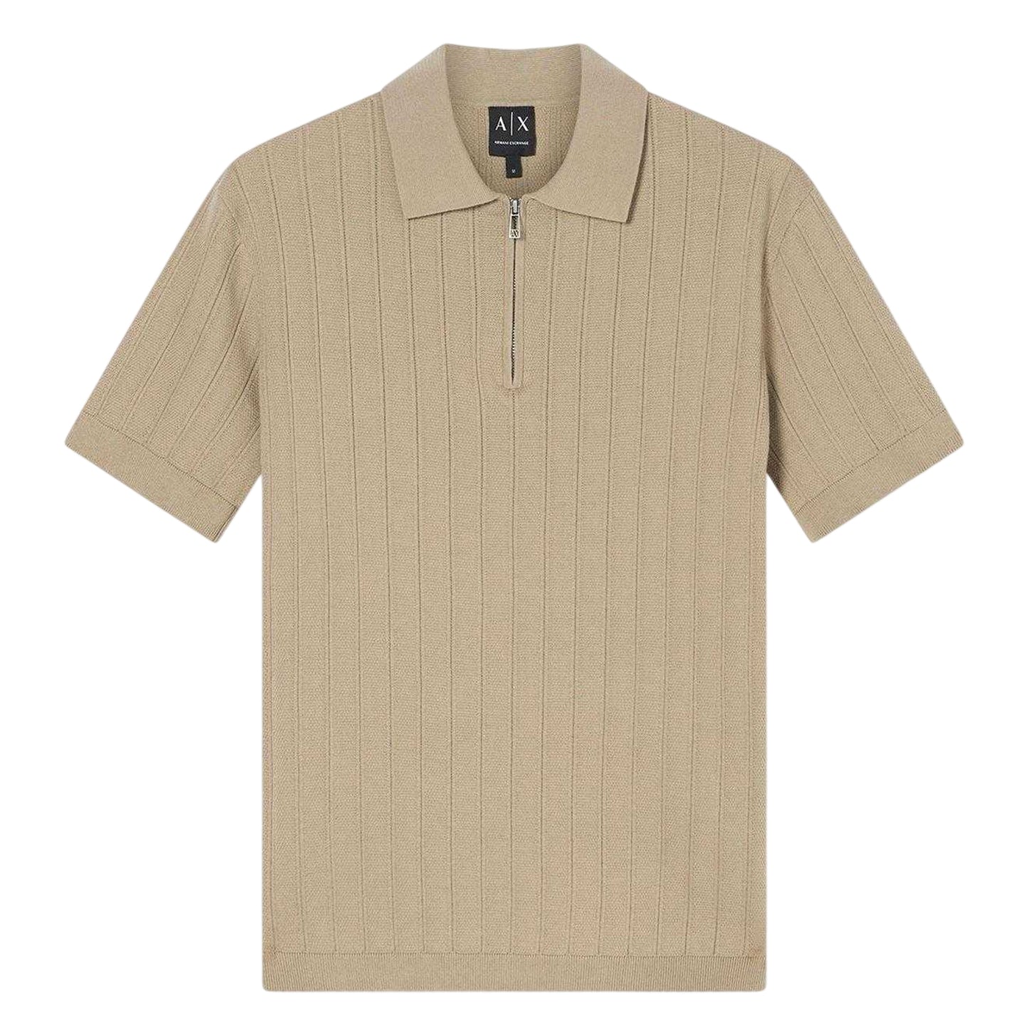 Beige - Front - Armani Exchange Mens Knitted Polo Shirt