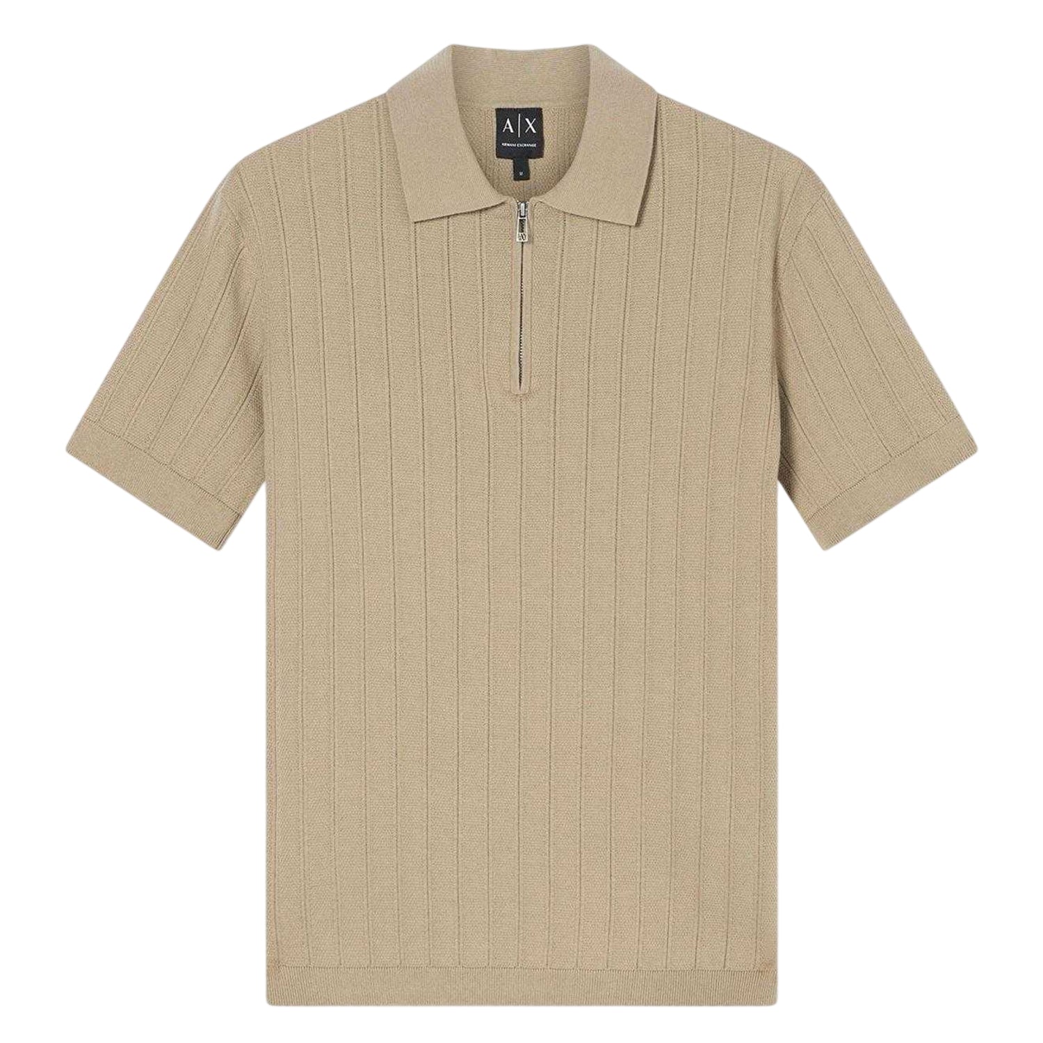 Beige - Front - Armani Exchange Mens Knitted Polo Shirt