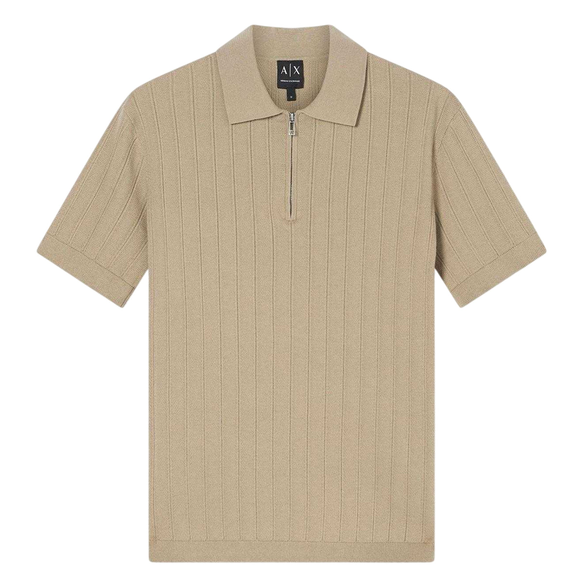 Beige - Front - Armani Exchange Mens Knitted Polo Shirt
