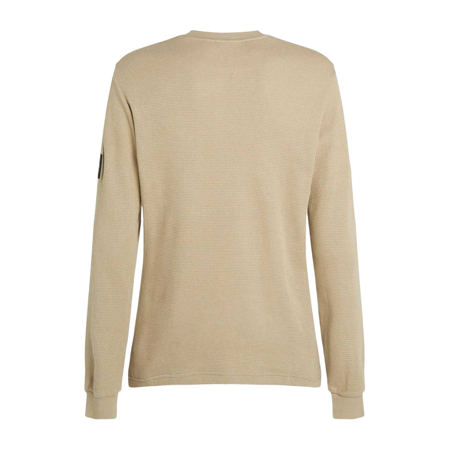 Khaki - Back - Calvin Klein Mens Waffle Long-Sleeved Top