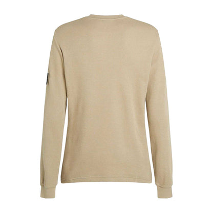 Khaki - Back - Calvin Klein Mens Waffle Long-Sleeved Top