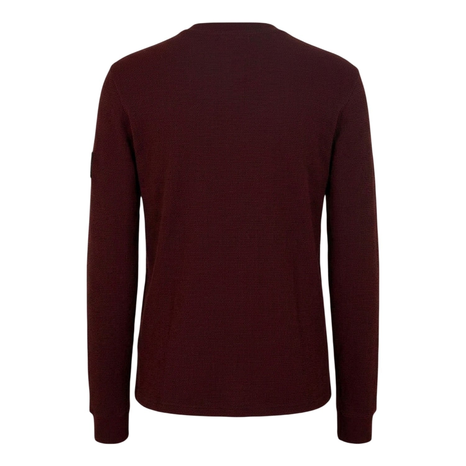 Mocha - Back - Calvin Klein Mens Waffle Long-Sleeved Top