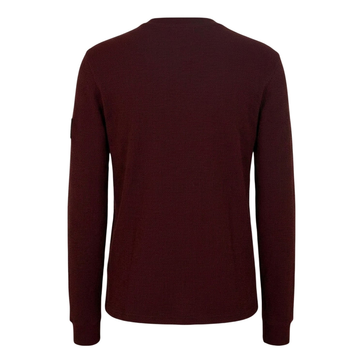 Mocha - Back - Calvin Klein Mens Waffle Long-Sleeved Top