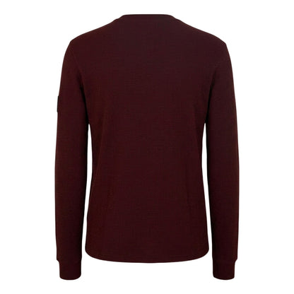 Mocha - Back - Calvin Klein Mens Waffle Long-Sleeved Top
