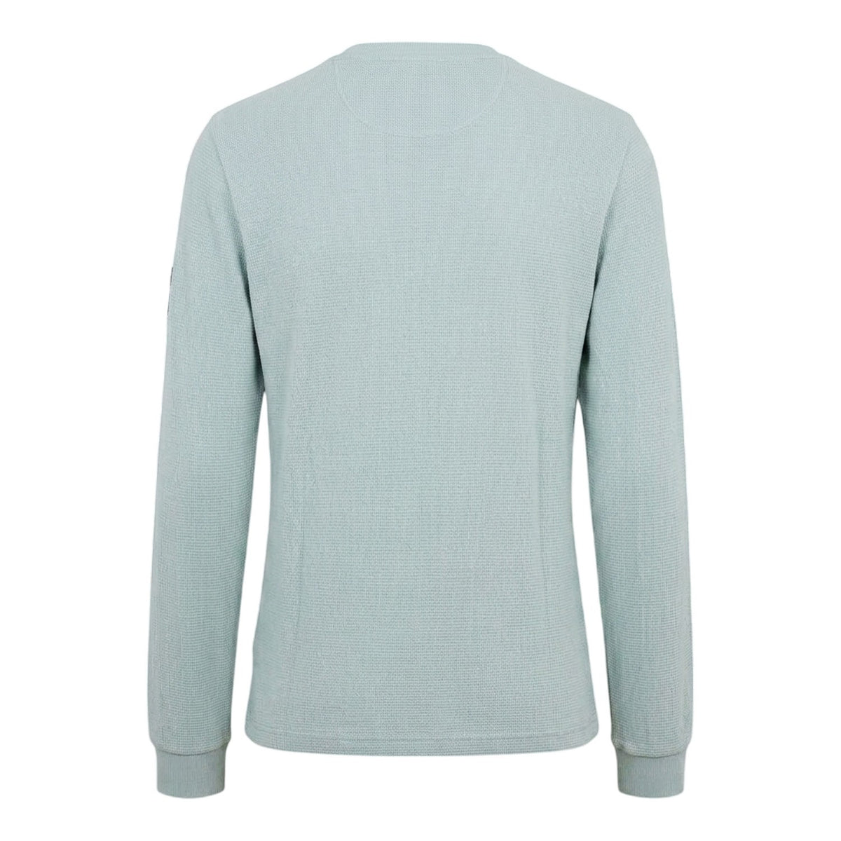 Overcast Grey - Back - Calvin Klein Mens Waffle Long-Sleeved Top