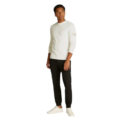 Ivory - Lifestyle - Calvin Klein Mens Waffle Long-Sleeved Top