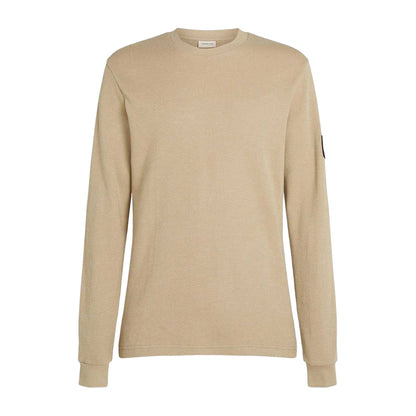 Khaki - Front - Calvin Klein Mens Waffle Long-Sleeved Top