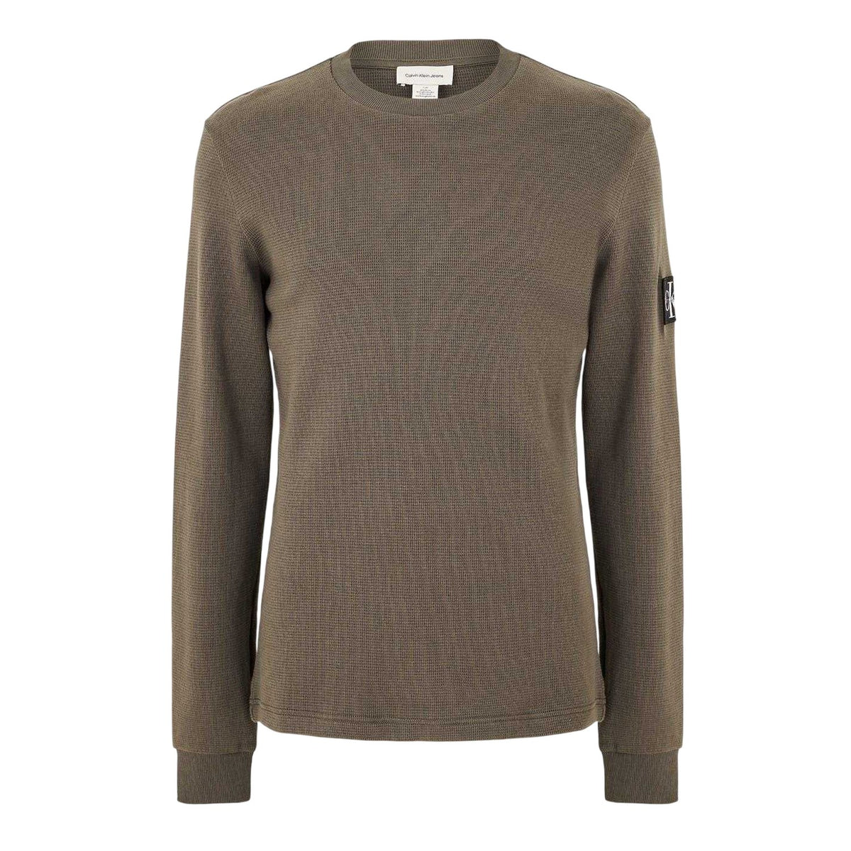 Beluga - Front - Calvin Klein Mens Waffle Long-Sleeved Top
