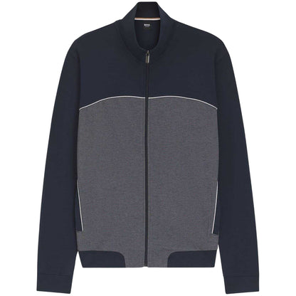Dark Blue - Front - Boss Mens Contrast Piping Track Jacket