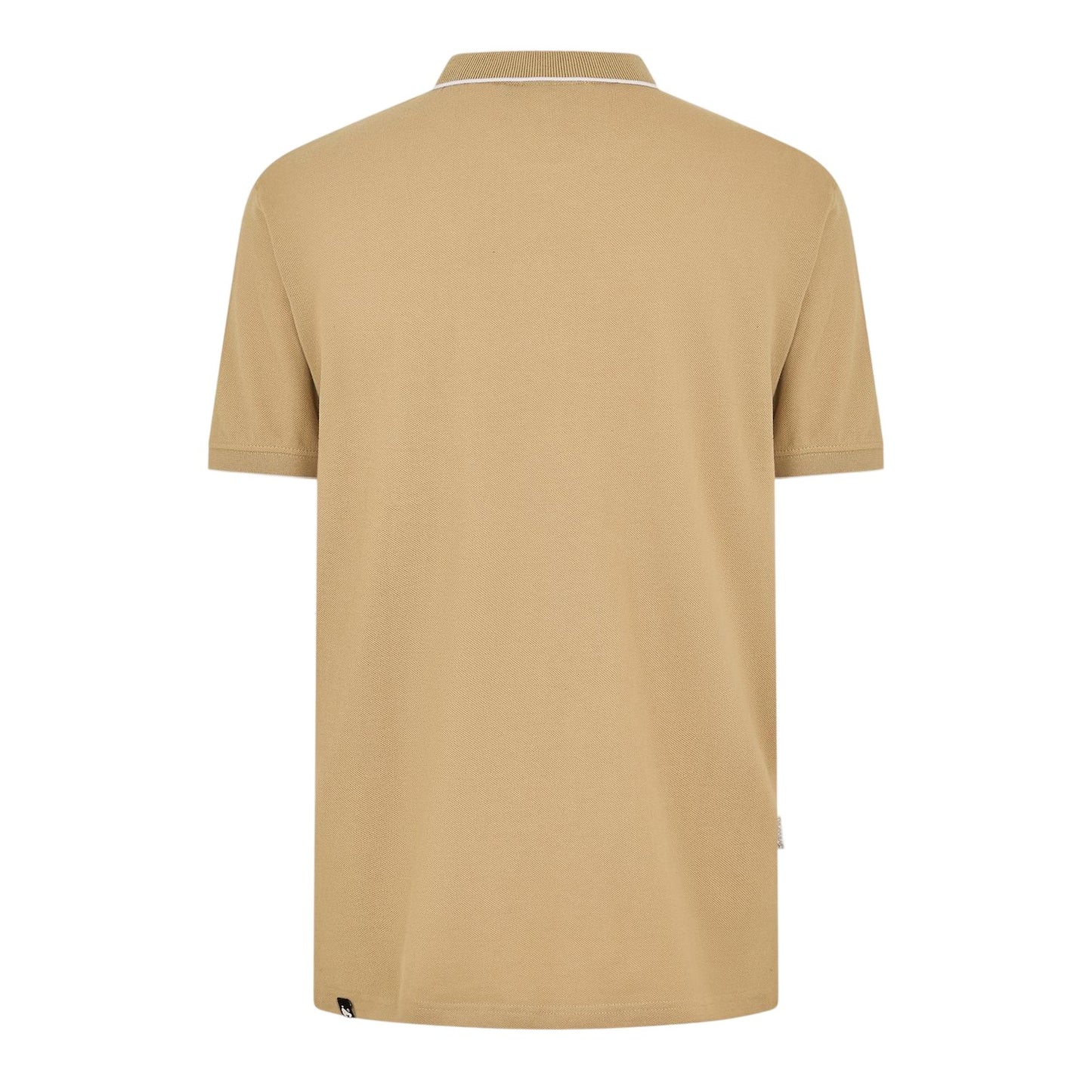 Sand - Back - Money Mens Logo Collared Polo Shirt