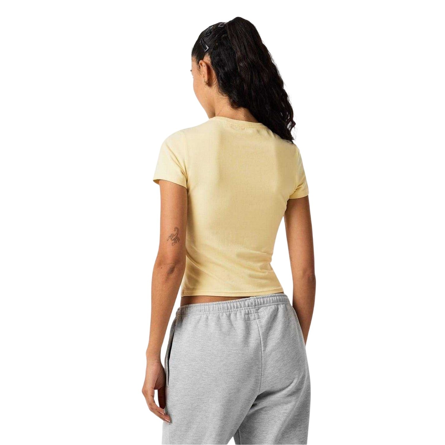 Butter Yellow - Back - Jack Wills Womens-Ladies Embroidered Cropped T-Shirt