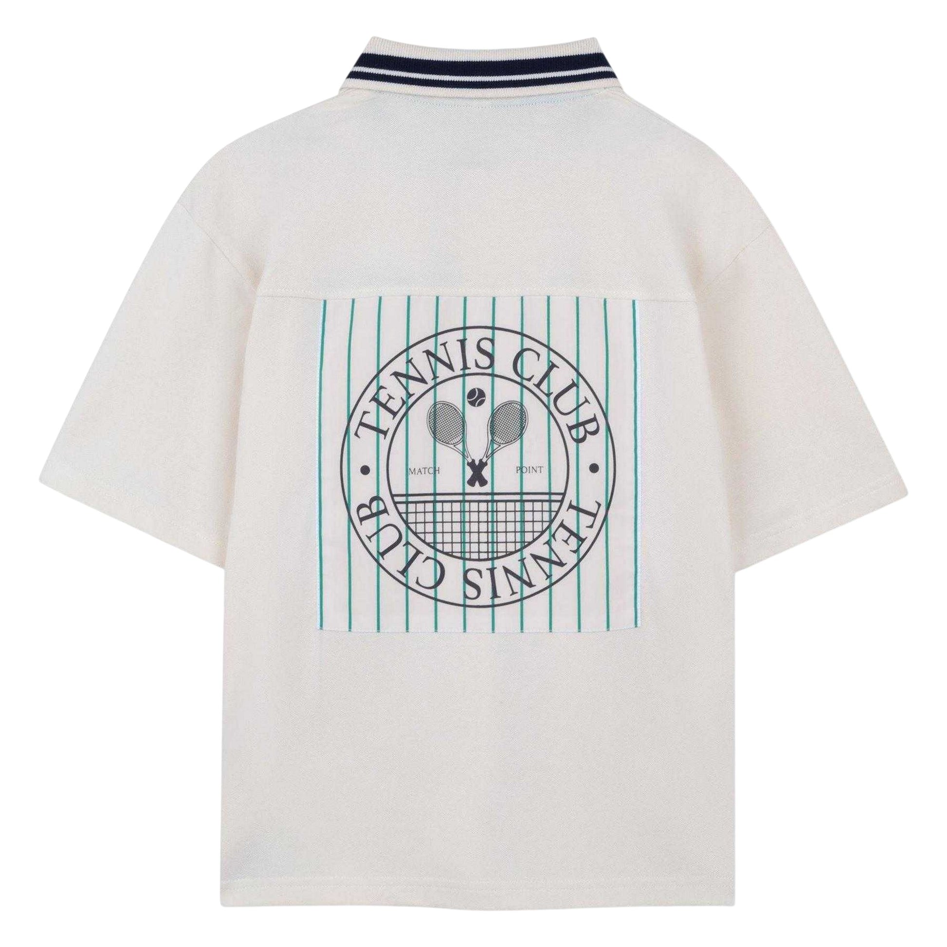 Cream - Back - Kids Around Childrens-Kids Racket Polo Shirt