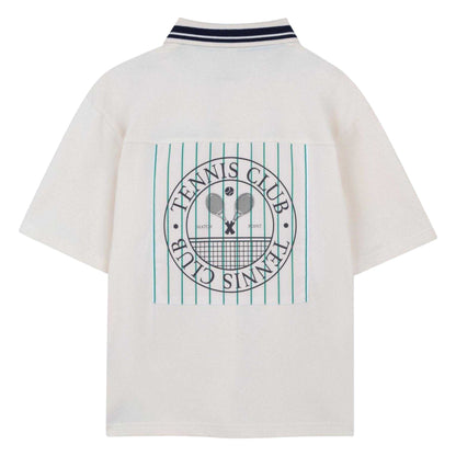 Cream - Back - Kids Around Childrens-Kids Racket Polo Shirt