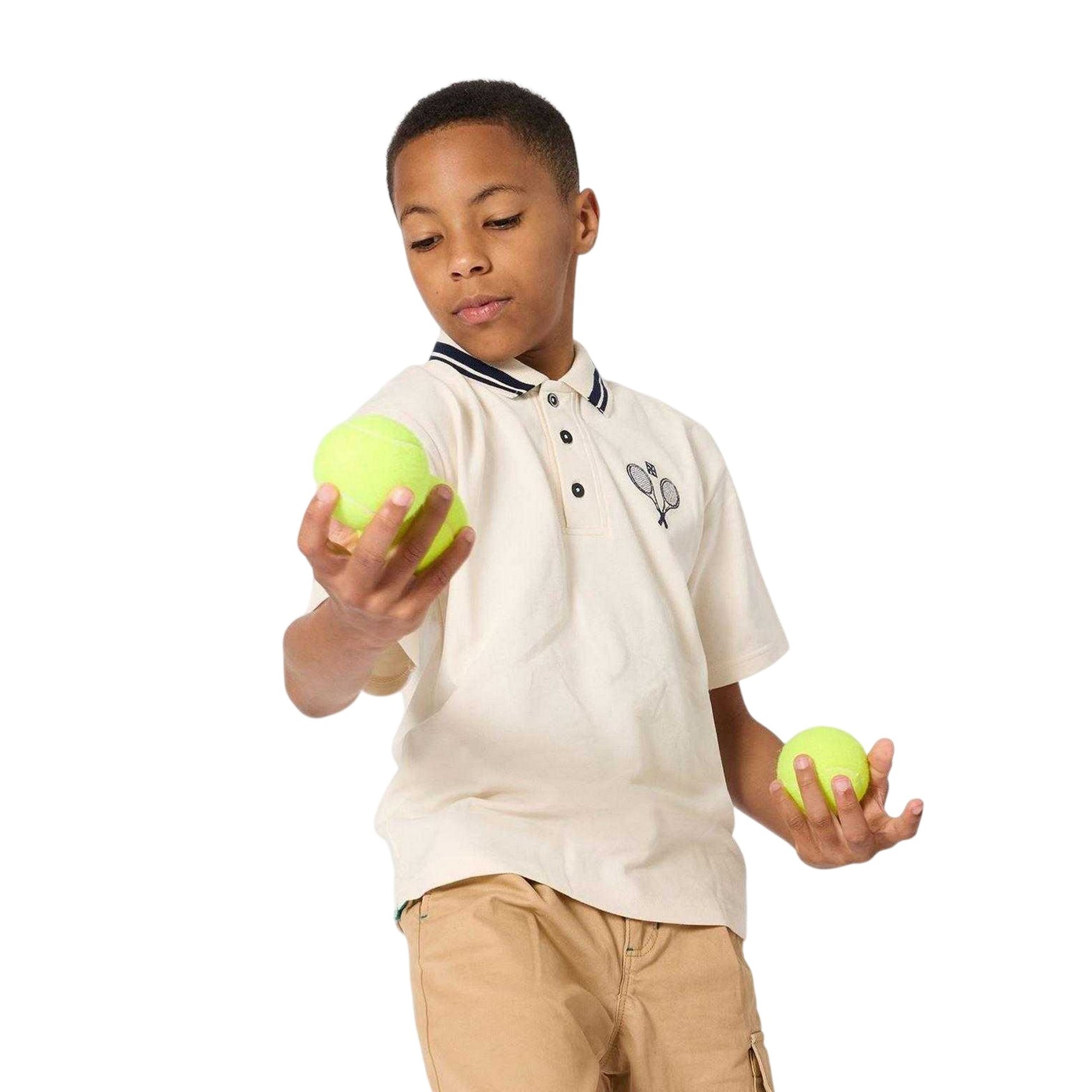 Cream - Lifestyle - Kids Around Childrens-Kids Racket Polo Shirt