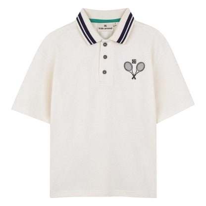 Cream - Front - Kids Around Childrens-Kids Racket Polo Shirt