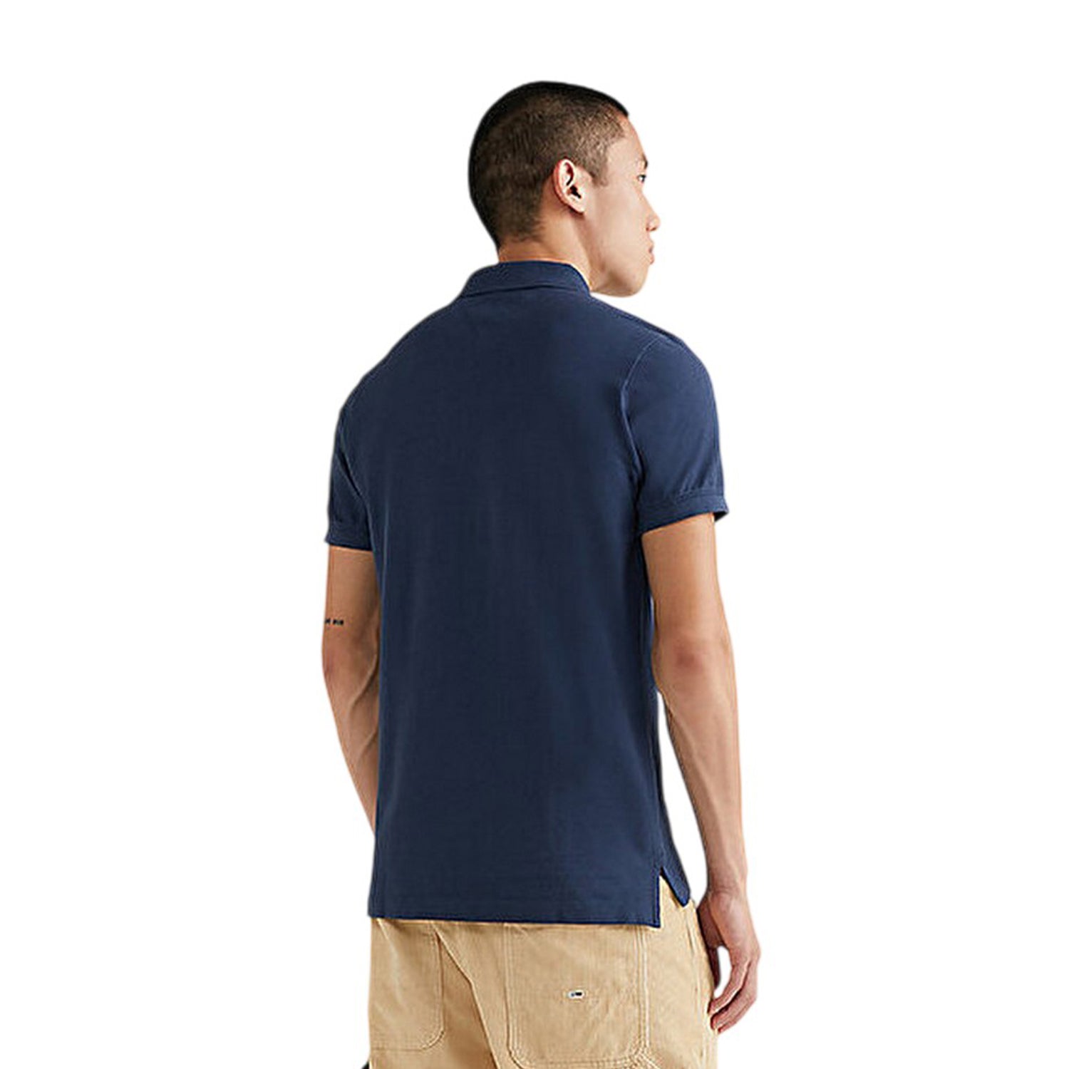Navy - Back - Tommy Jeans Mens Collared Slim Polo Shirt