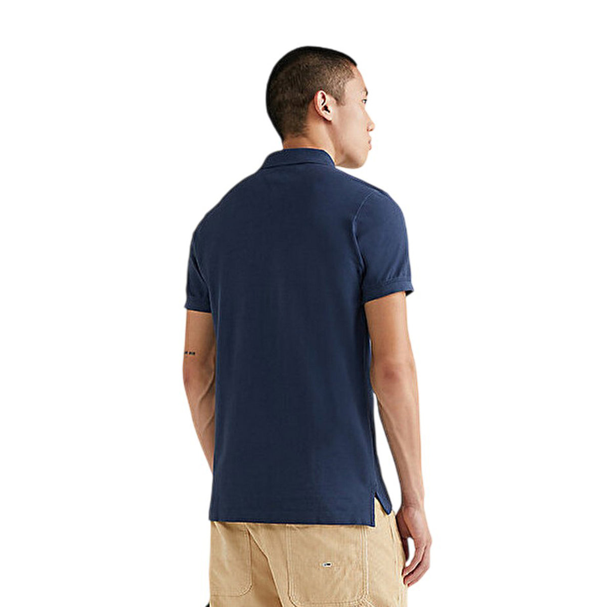 Navy - Back - Tommy Jeans Mens Collared Slim Polo Shirt