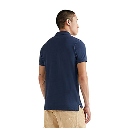 Navy - Back - Tommy Jeans Mens Collared Slim Polo Shirt