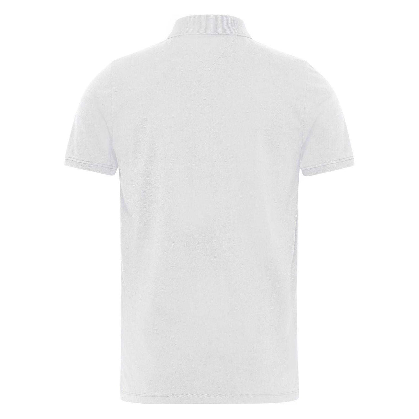White - Back - Tommy Jeans Mens Collared Slim Polo Shirt