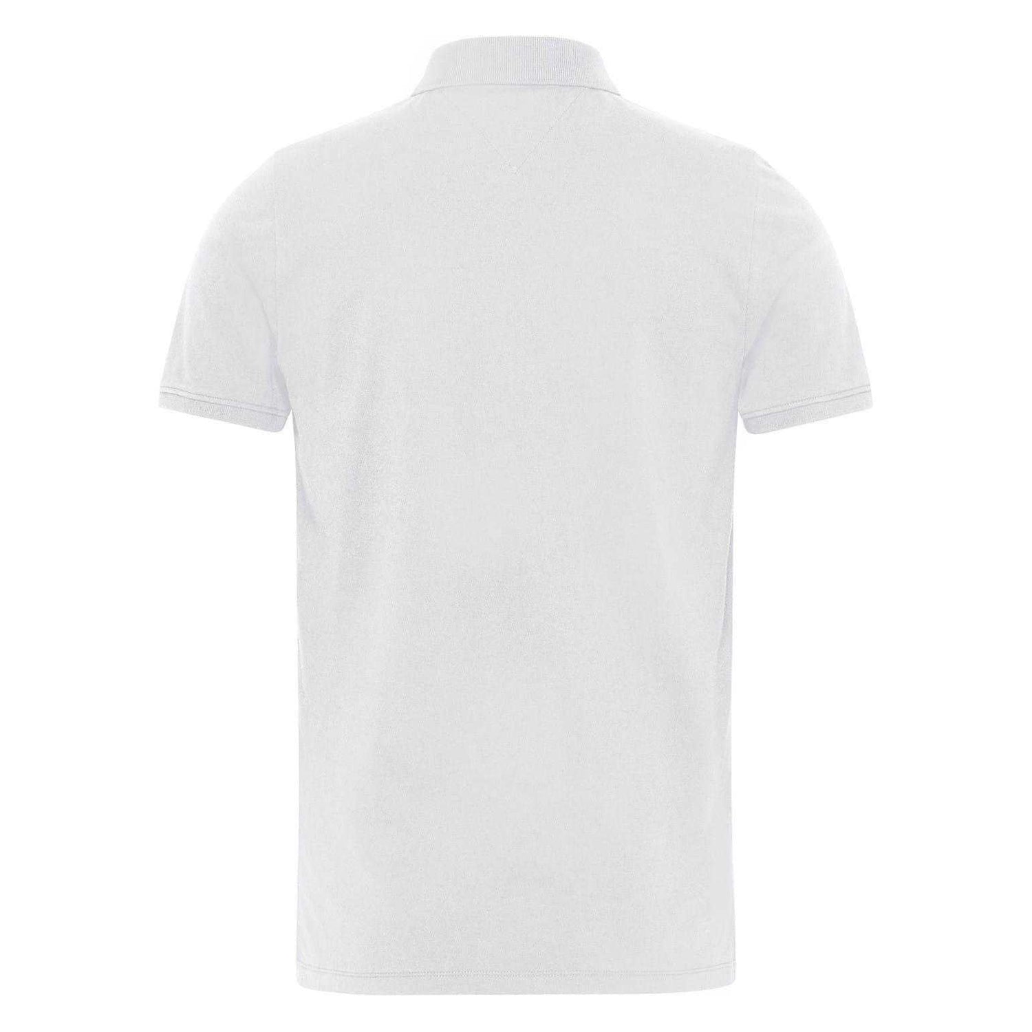 White - Back - Tommy Jeans Mens Collared Slim Polo Shirt