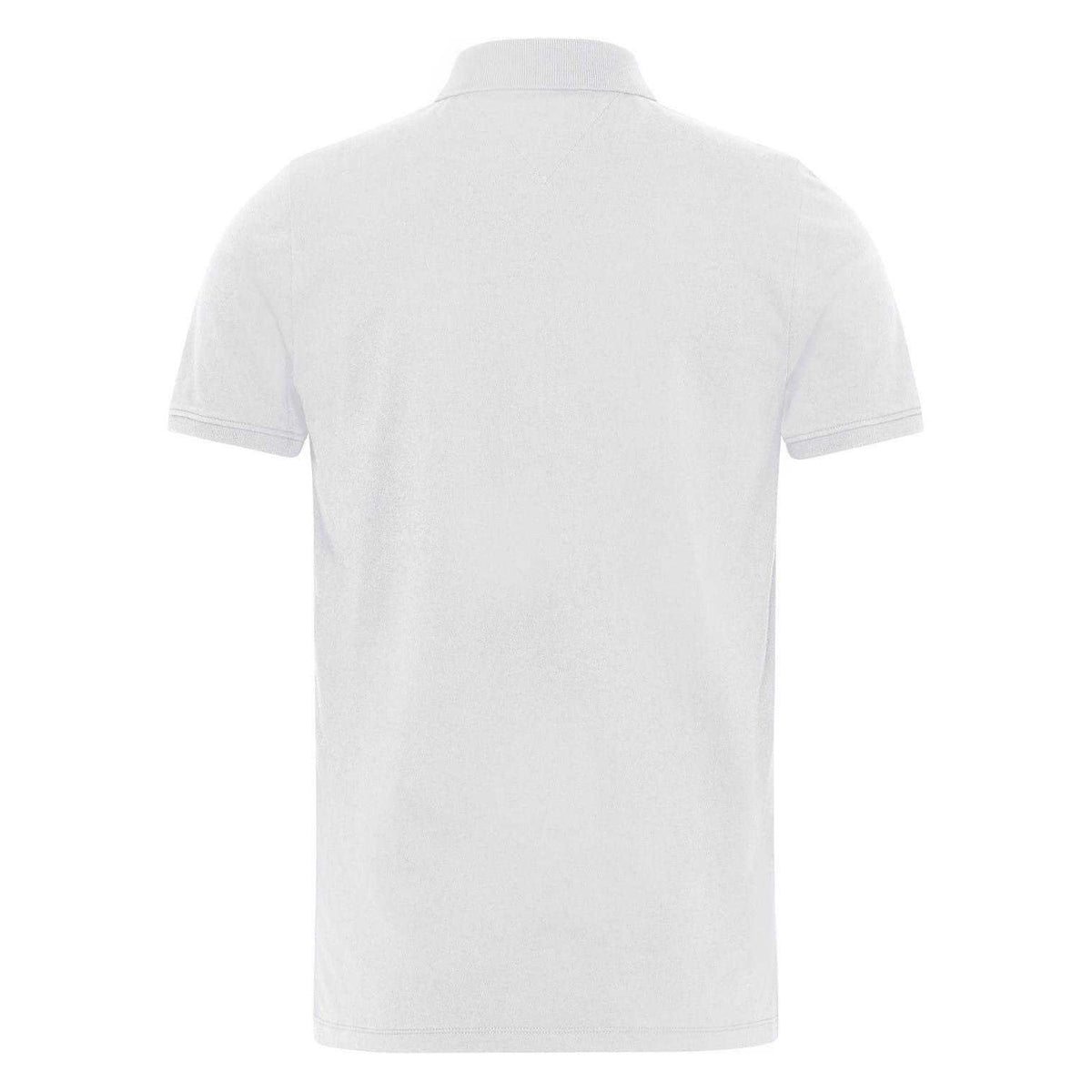 White - Back - Tommy Jeans Mens Collared Slim Polo Shirt