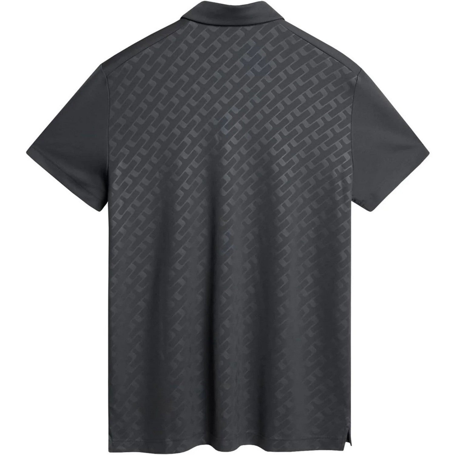 Asphalt - Back - J.Lindeberg Mens Collared Short-Sleeved Polo Shirt