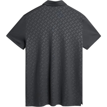 Asphalt - Back - J.Lindeberg Mens Collared Short-Sleeved Polo Shirt