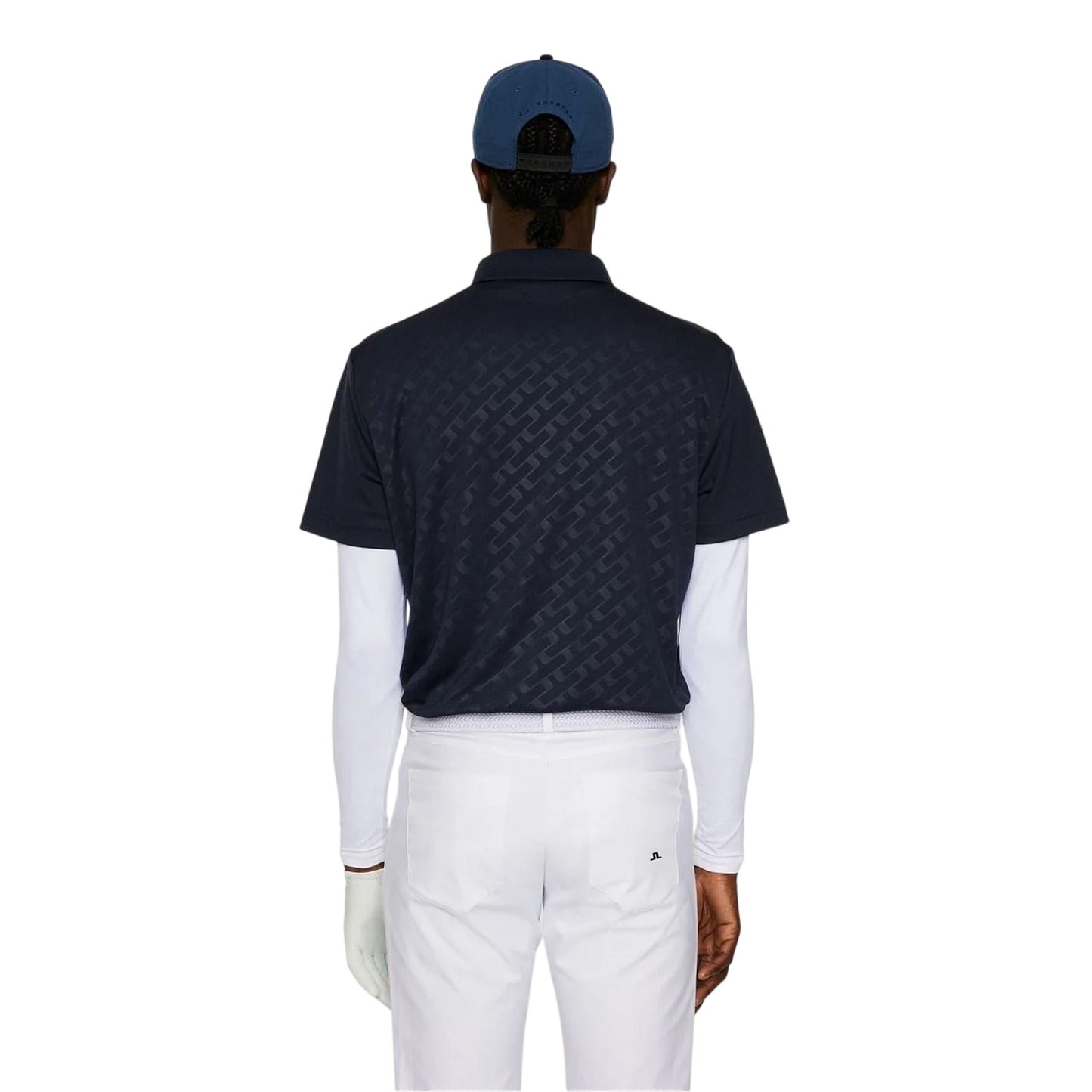 Navy - Lifestyle - J.Lindeberg Mens Collared Short-Sleeved Polo Shirt