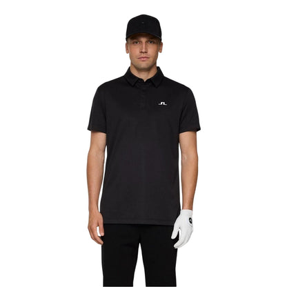 Black - Side - J.Lindeberg Mens Collared Short-Sleeved Polo Shirt