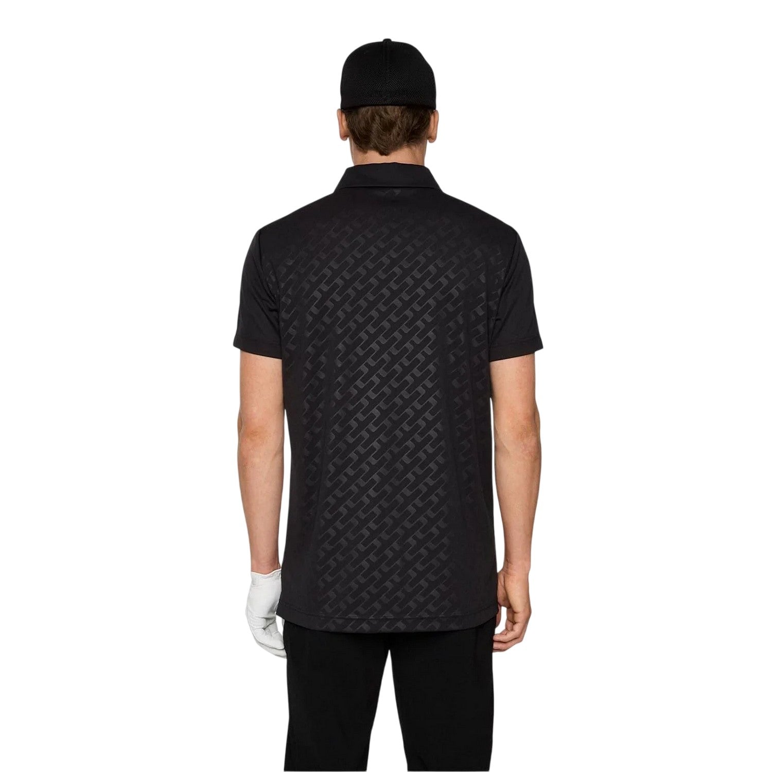 Black - Lifestyle - J.Lindeberg Mens Collared Short-Sleeved Polo Shirt