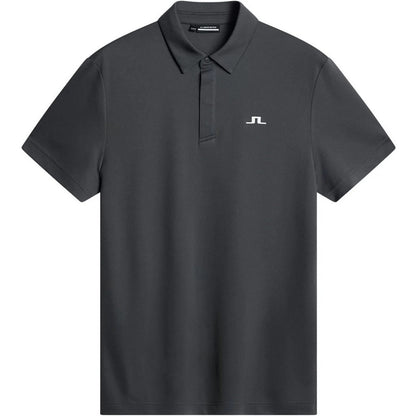Asphalt - Front - J.Lindeberg Mens Collared Short-Sleeved Polo Shirt