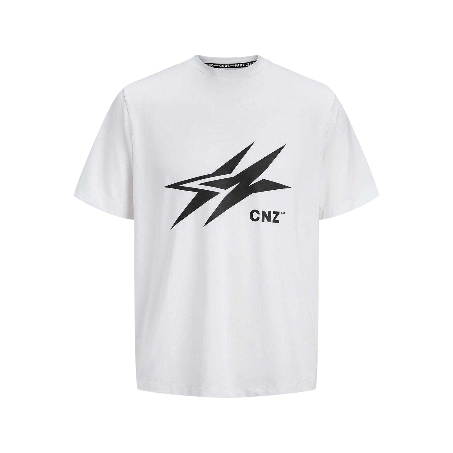 Bright White - Front - Jack And Jones Mens Logo Crew Neck Oversized T-Shirt
