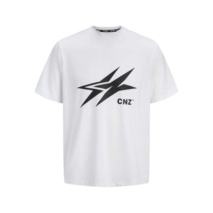 Bright White - Front - Jack And Jones Mens Logo Crew Neck Oversized T-Shirt