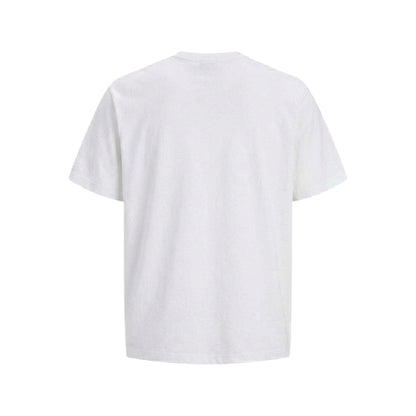 Bright White - Back - Jack And Jones Mens Logo Crew Neck Oversized T-Shirt