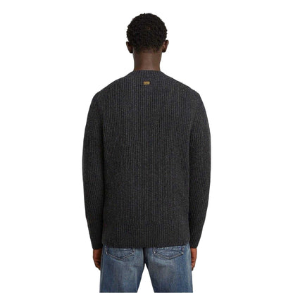 Grey - Back - G-Star Mens Rib Knit Regular Jumper
