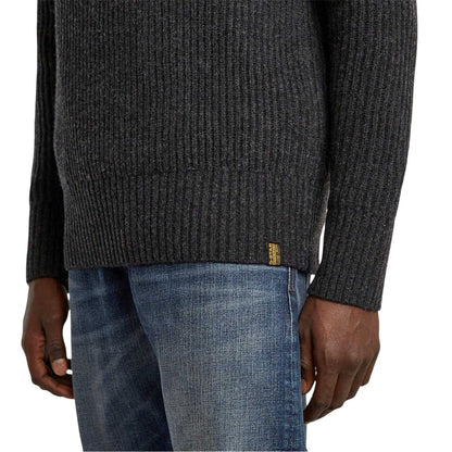 Grey - Side - G-Star Mens Rib Knit Regular Jumper