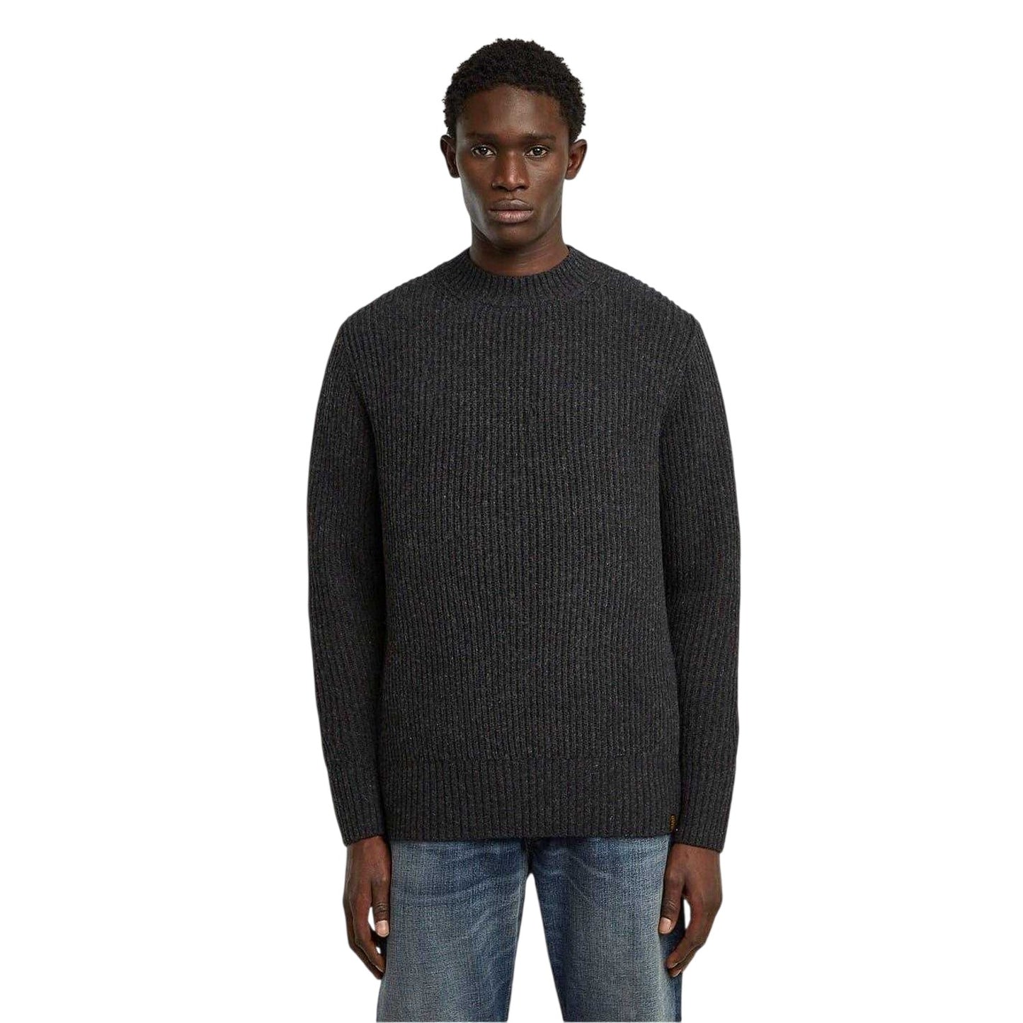 Grey - Lifestyle - G-Star Mens Rib Knit Regular Jumper