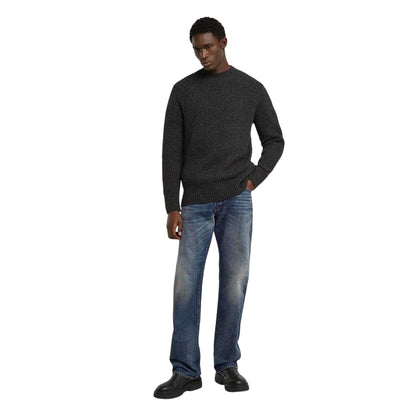 Grey - Pack Shot - G-Star Mens Rib Knit Regular Jumper