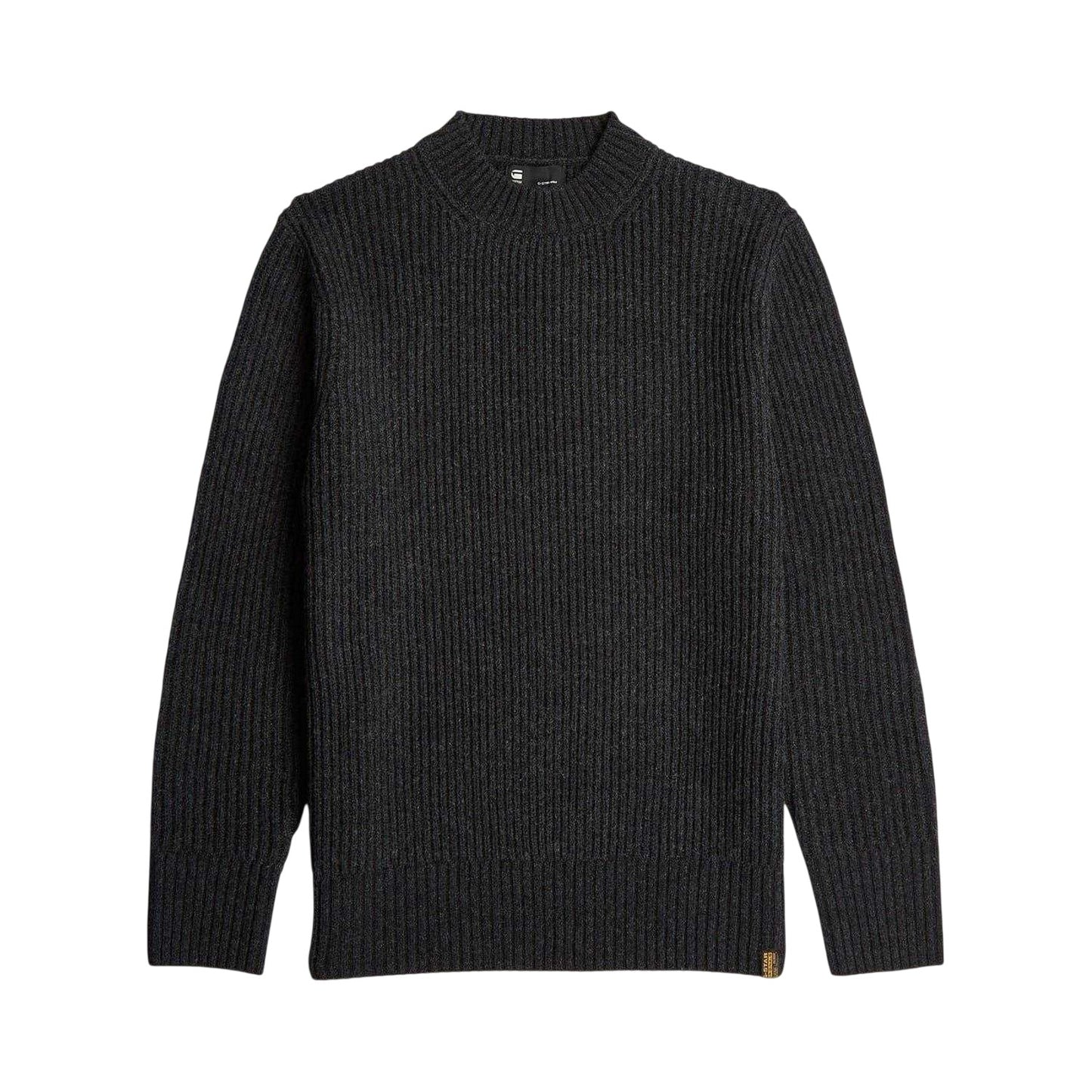 Grey - Front - G-Star Mens Rib Knit Regular Jumper