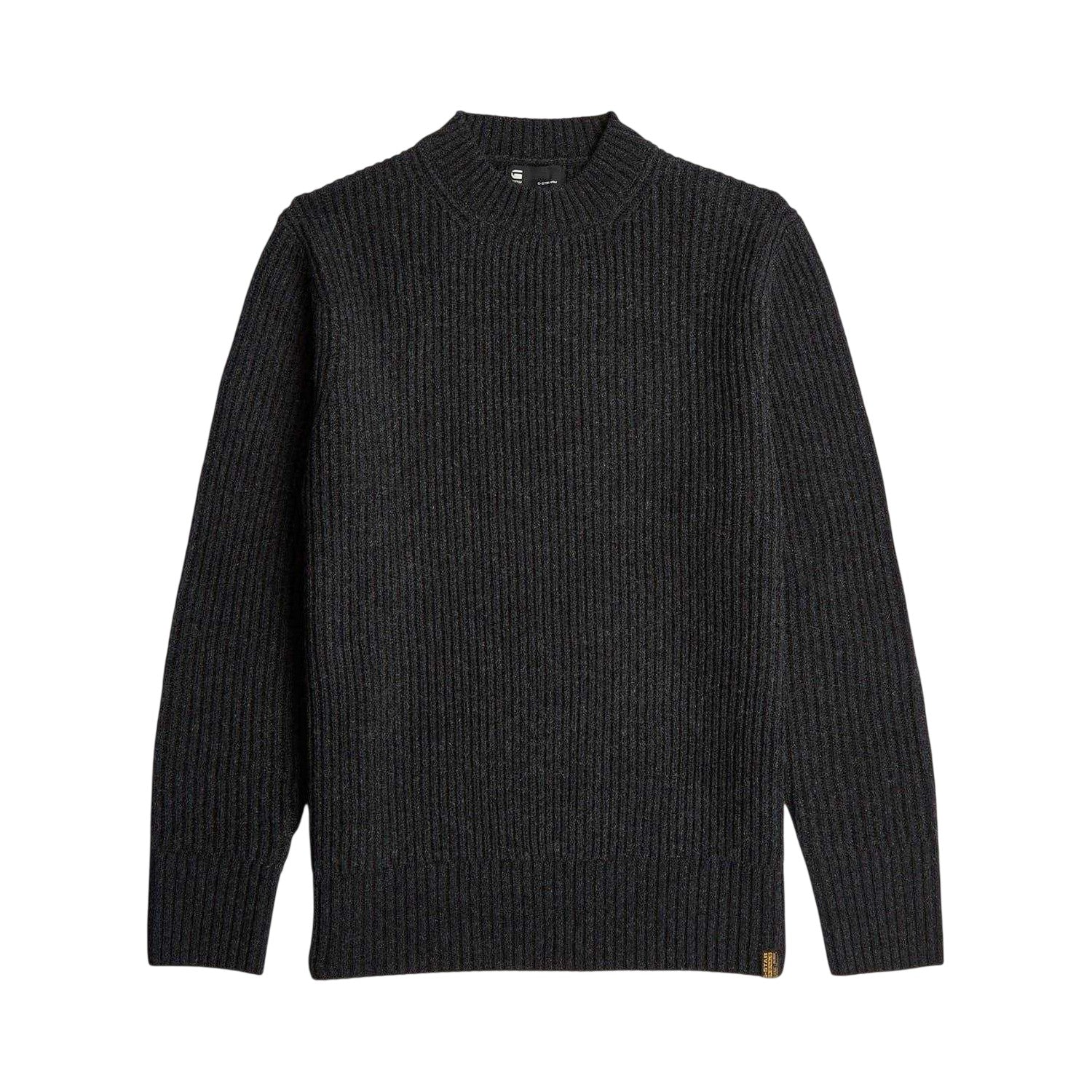 Grey - Front - G-Star Mens Rib Knit Regular Jumper