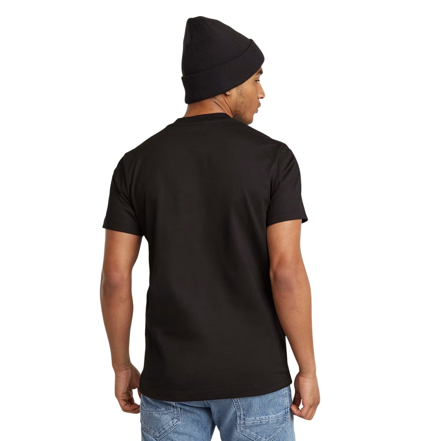 Dark Black - Lifestyle - G-Star Mens LA Logo Crew Neck T-Shirt