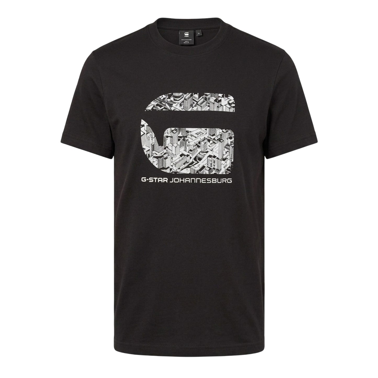 Dark Black - Front - G-Star Mens LA Logo Crew Neck T-Shirt