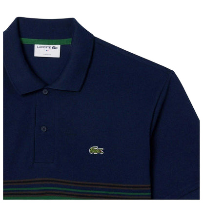 Navy Blue - Side - Lacoste Mens Logo Short-Sleeved Polo Shirt