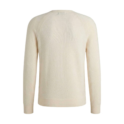 White - Back - Boss Mens Emalvo Knitted Raglan Jumper