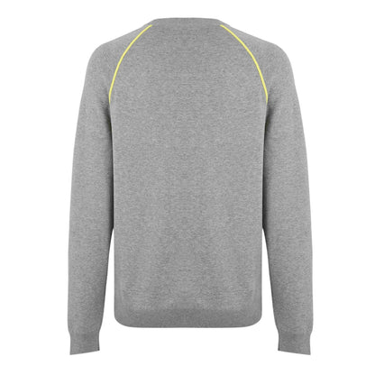 Bright Yellow - Back - Boss Mens Knitted Raglan Sweater Top