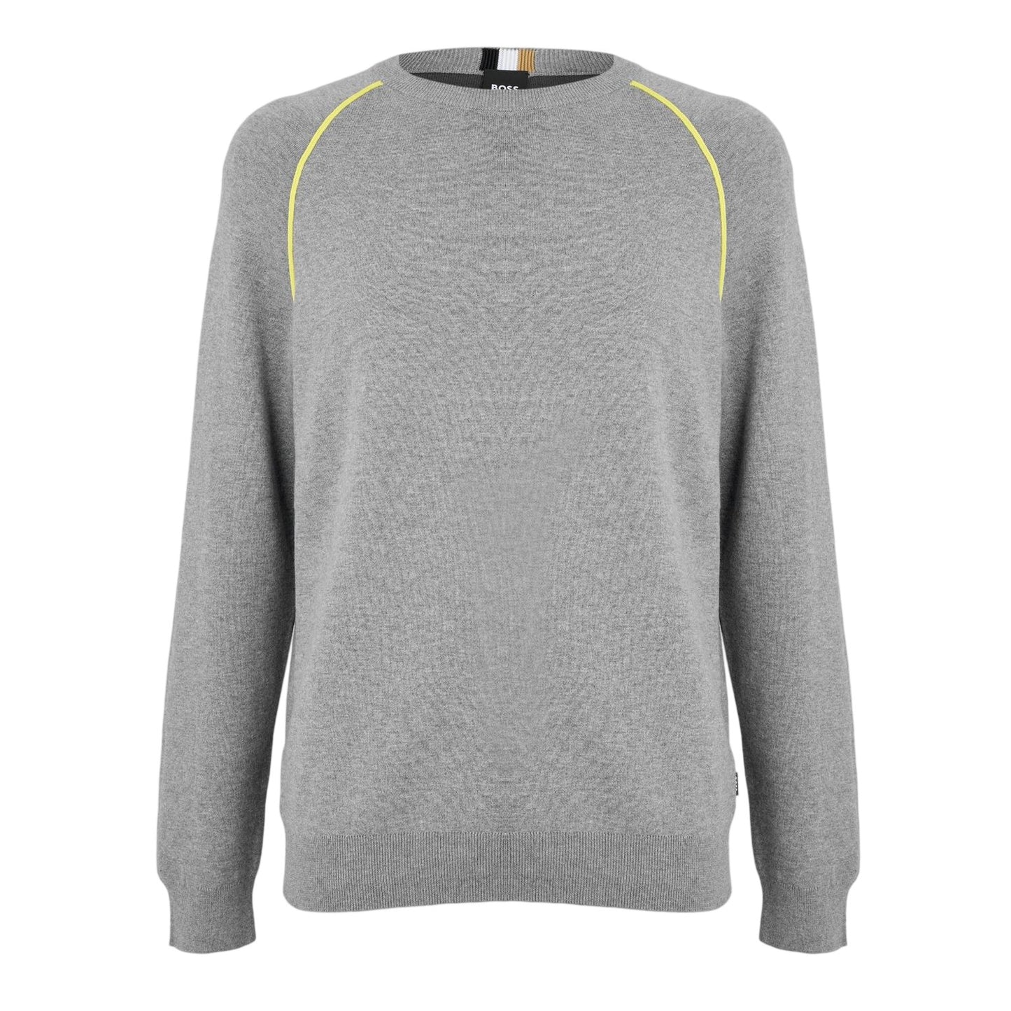 Bright Yellow - Front - Boss Mens Knitted Raglan Sweater Top