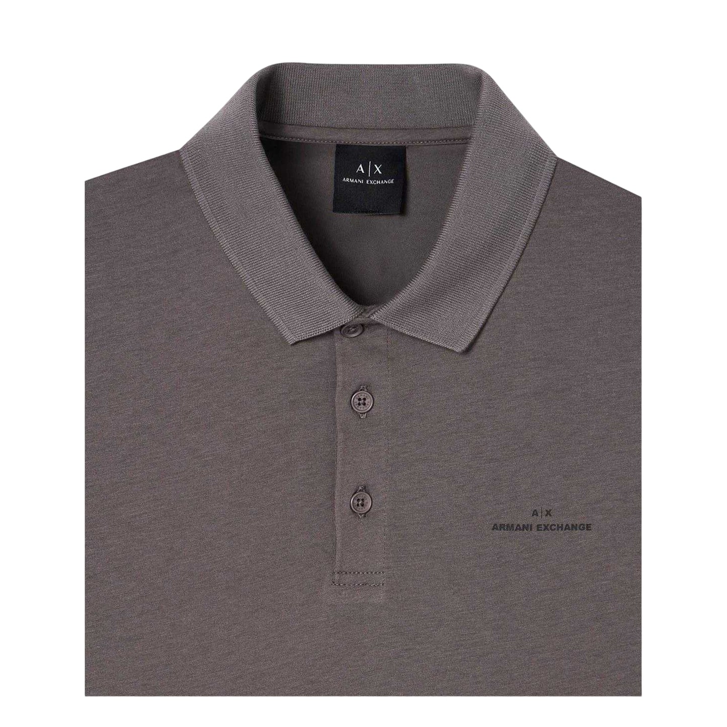 Grey - Side - Armani Exchange Mens Collared Short-Sleeved Polo Shirt